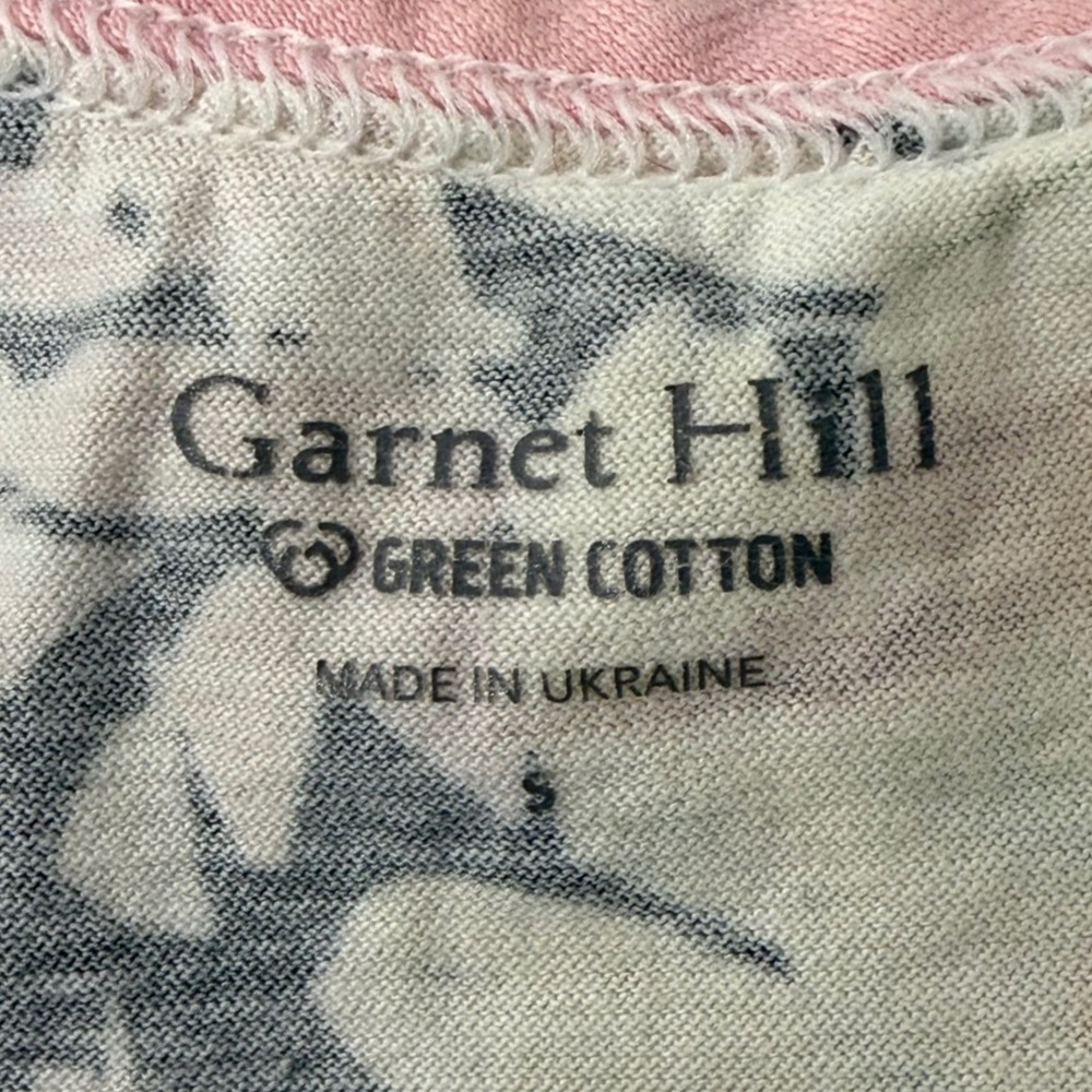 Garnet Hill S Asian Wrap Set 100% Cotton Organic Short & Top Pajamas Pink Floral - Picture 6 of 8